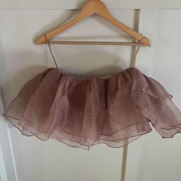 BARBIE INSPO BLUSH TULLE CROP TOP - VICI COLLECTION - NWT! SIZE - S - Picture 6 of 7